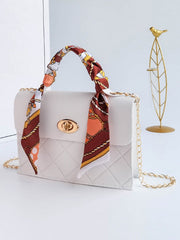 Attractive Silk Scarf Rhombus Lattice Handbags Mssza
