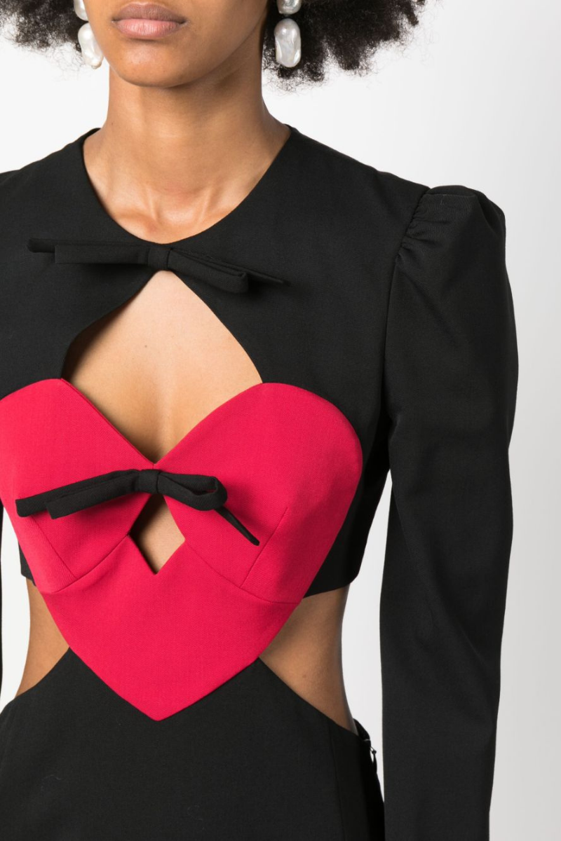 Azura Long Sleeve Bow Cutout Mini Dress Mssaz Desses
