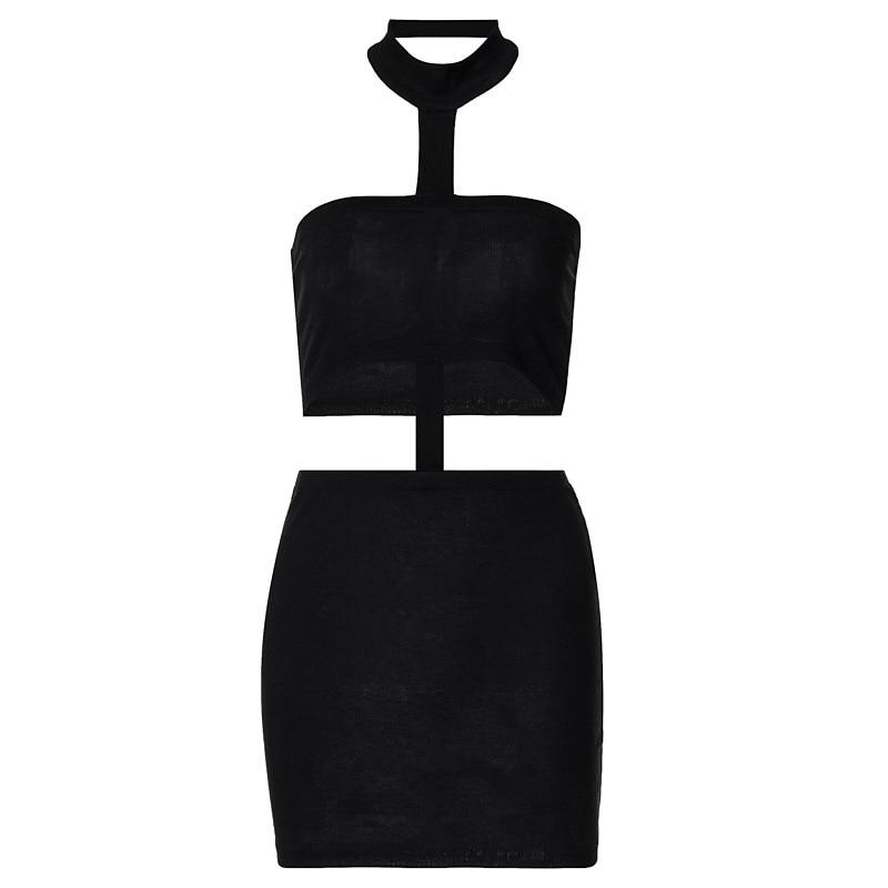 Cut Out Halter Backless Bodycon Dress Mssaz Desses