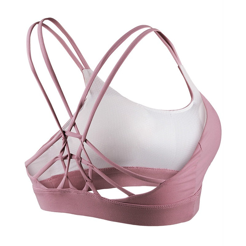Back Crisscross Padded Gym Workout Bra Crop Top Mssza