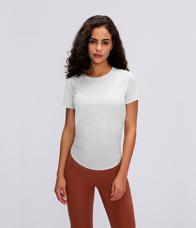 Back mesh patchwork yoga sports shirt Mssza