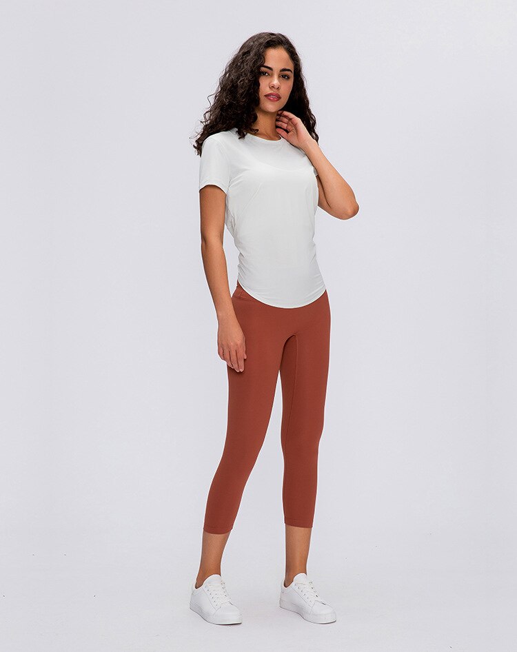 Back mesh patchwork yoga sports shirt Mssza