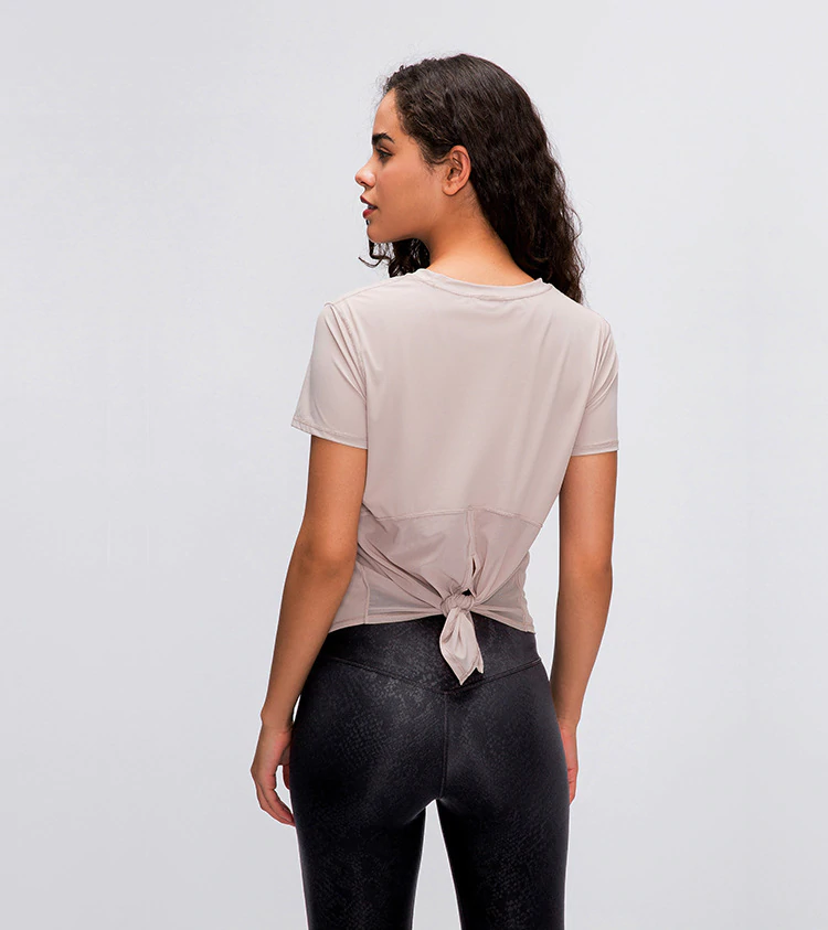 Back mesh patchwork yoga sports shirt Mssza