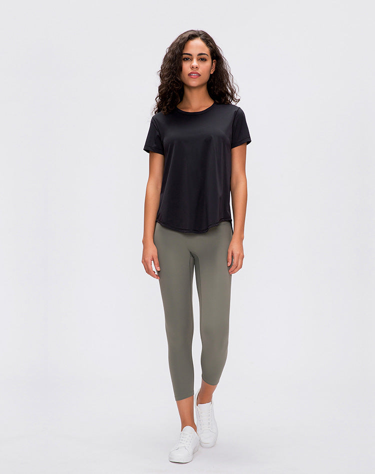 Back mesh patchwork yoga sports shirt Mssza