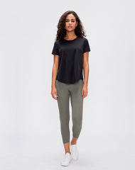 Back mesh patchwork yoga sports shirt Mssza