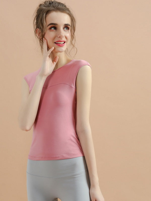 Backless Cut Out Fitted Short Sleeve Yoga T-Shirt Mssza