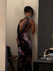 Backless Print Halter BodyconClub Party Dress Mssaz Desses