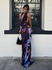 Backless Print Halter BodyconClub Party Dress Mssaz Desses