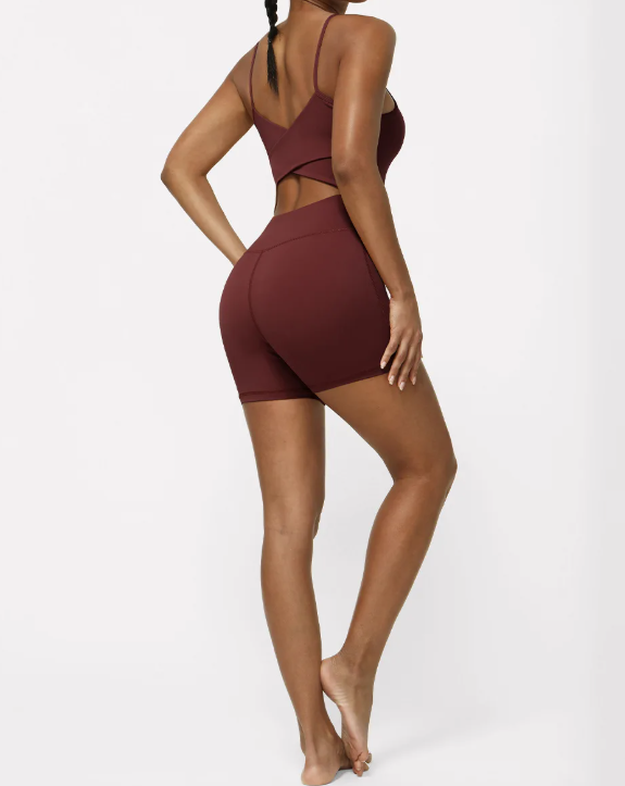 Backless Set Fitness Bodysuit Sports Siamese Sportswear Workout Jumpsuit One-piece Playsuit Yoga Suit Mssza