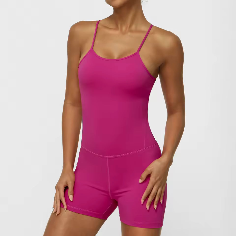 Backless Set Fitness Bodysuit Sports Siamese Sportswear Workout Jumpsuit One-piece Playsuit Yoga Suit Mssza