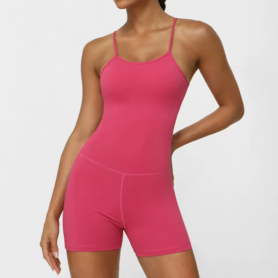 Backless Set Fitness Bodysuit Sports Siamese Sportswear Workout Jumpsuit One-piece Playsuit Yoga Suit Mssza