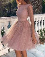 Backless glitter sheer mesh dress Mssaz Desses