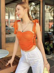 Bateau Neck Backless Polyester Camis Mssza