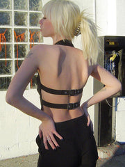 Bateau Neck Backless Polyester Camis Top Mssza