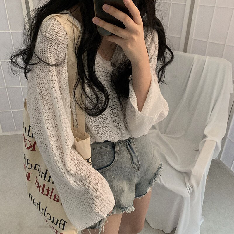 Batwing Long Sleeve Loose Casual Shirt Mssza