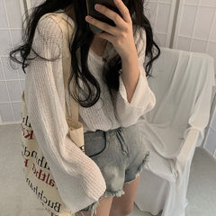 Batwing Long Sleeve Loose Casual Shirt Mssza