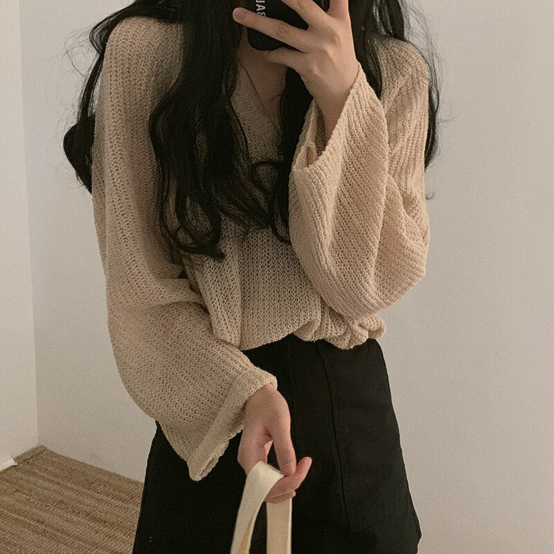 Batwing Long Sleeve Loose Casual Shirt Mssza