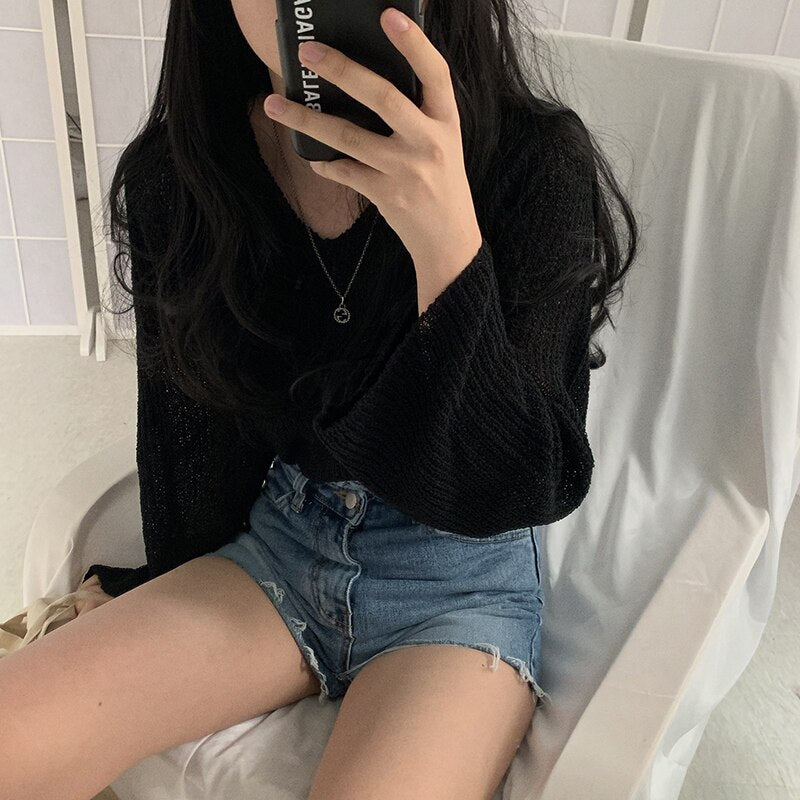 Batwing Long Sleeve Loose Casual Shirt Mssza