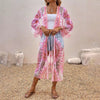 Beach Style Floral Embroidery Bohemian Bikini Kimono Cover-ups Mssza