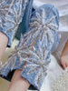 Bead Diamond High Waist Skinny 3d Flower Flared Pants Mssza