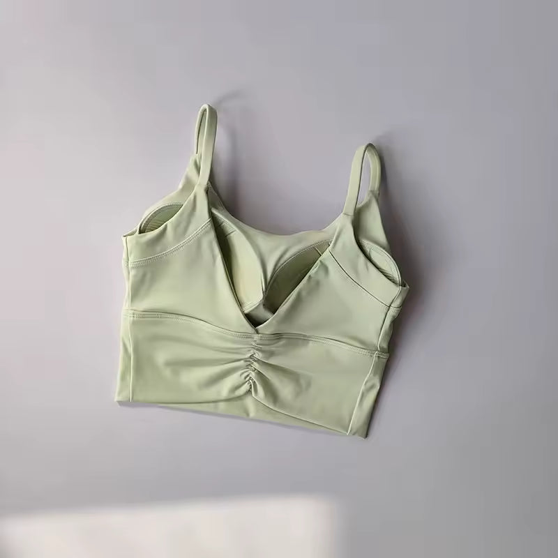 Beautiful Back Quick-dry Breathable Fixed Pad Sports Bra Mssza