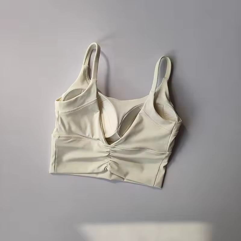 Beautiful Back Quick-dry Breathable Fixed Pad Sports Bra Mssza
