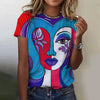 Beautiful Girls Face Painting Short Sleeve Tees T-Shirts Mssza
