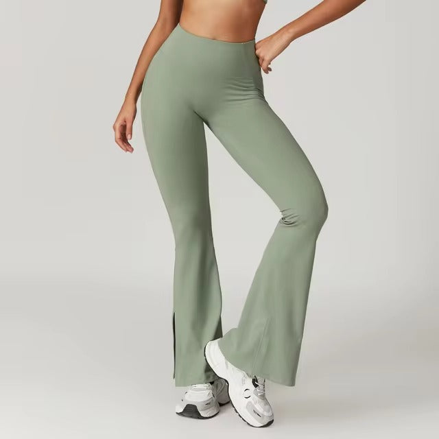 Bell-bottoms High Waist Workout Fitness Wide Leg Yoga Pants Mssza