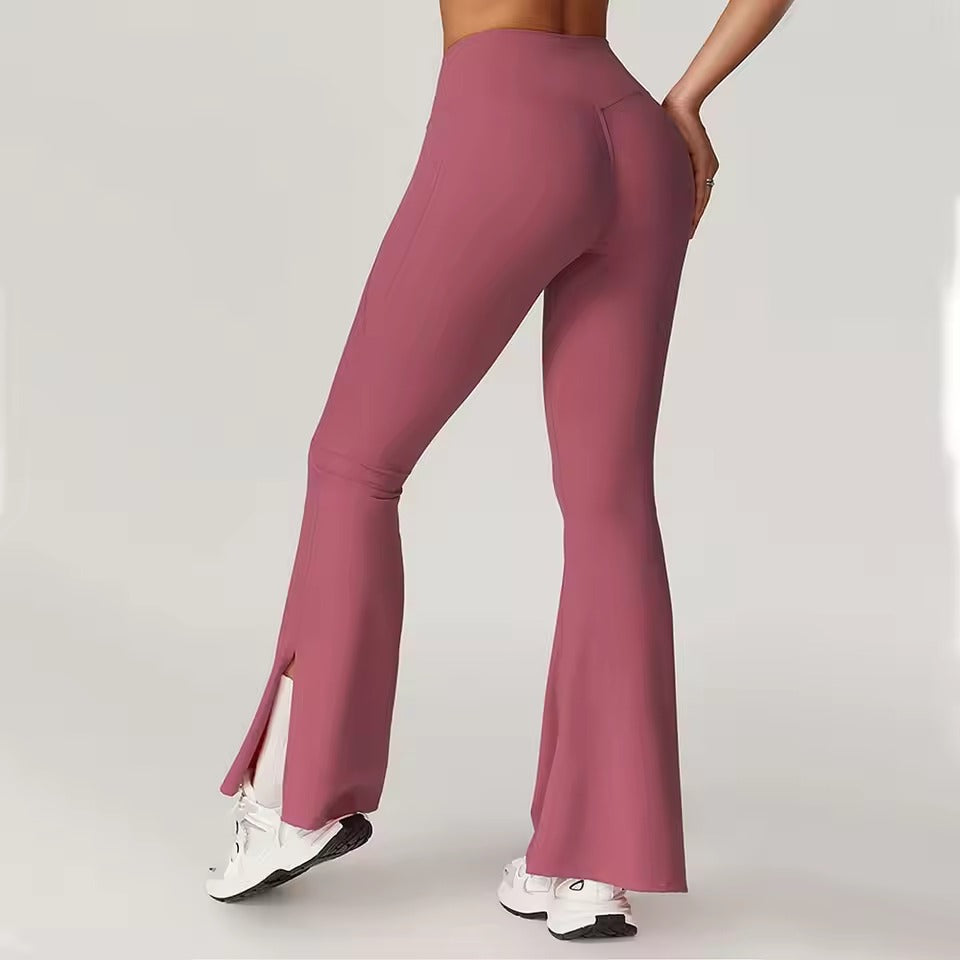 Bell-bottoms High Waist Workout Fitness Wide Leg Yoga Pants Mssza