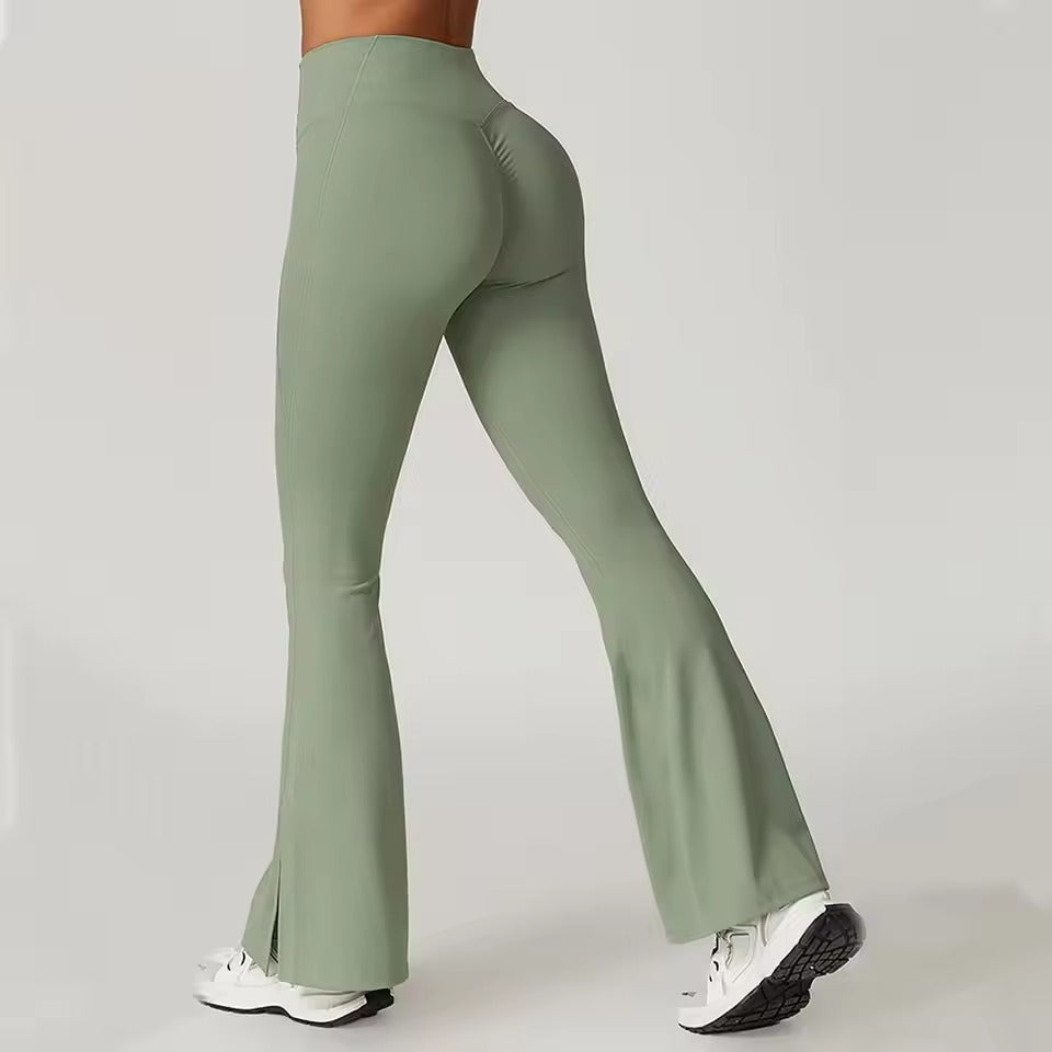 Bell-bottoms High Waist Workout Fitness Wide Leg Yoga Pants Mssza