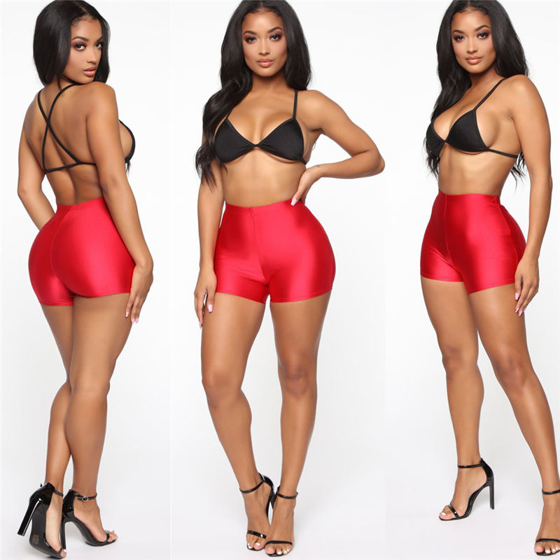 Bike Running Stretch Workout Solid Sports Wear Shorts Mssza