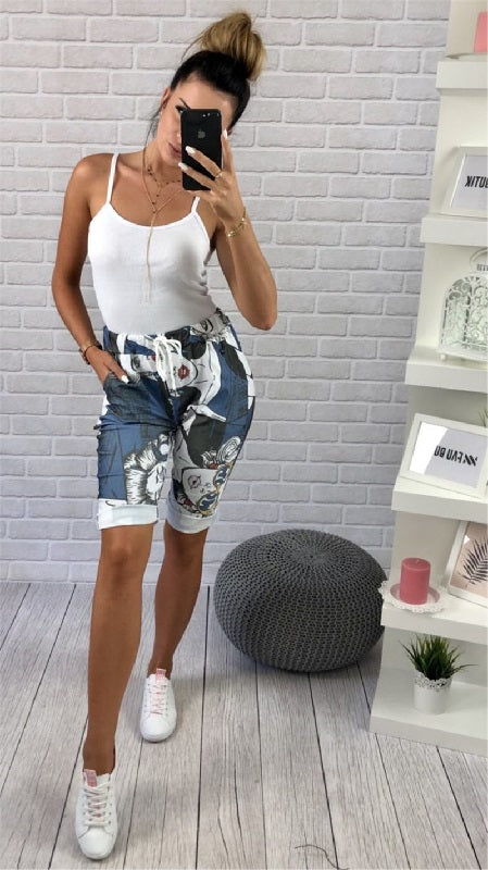 Biker Athlethic Leaves Compression Sport Leggings Shorts Mssza