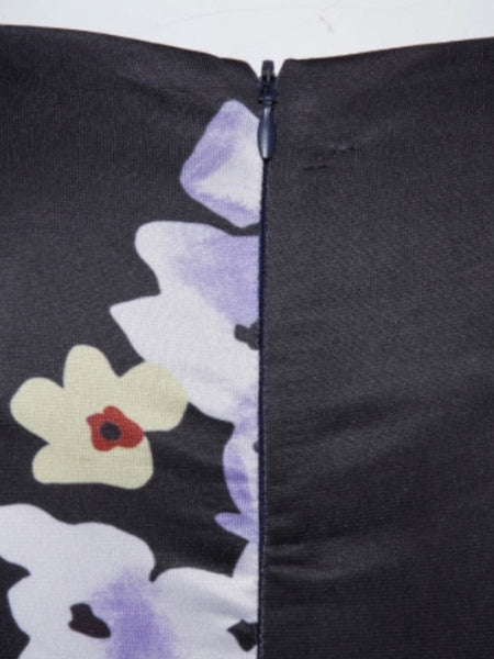 Black Floral Jumpsuit Short Sleeve Wide Leg Jumpsuit Mssza