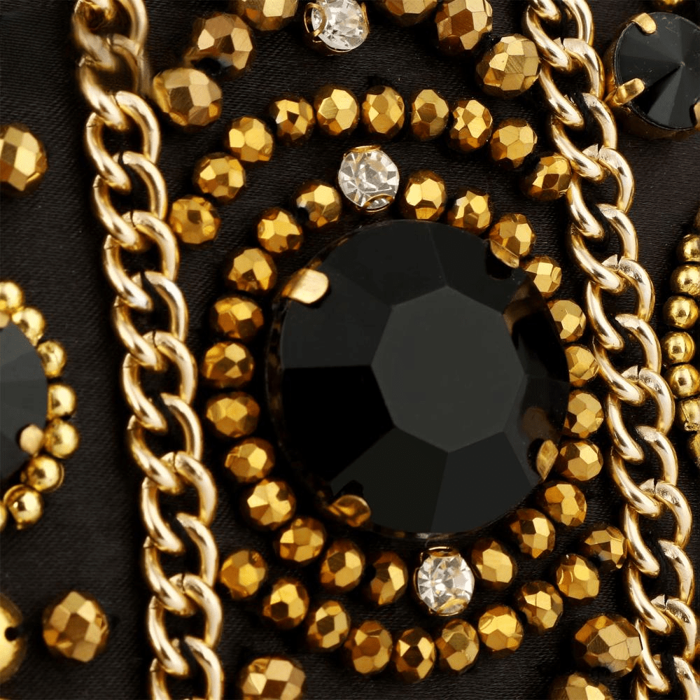 Black Satin Clutch Bag Bohemia Style Rhinestone Cocktail Party Prom Female Clutch Chic Chain Classic Boxy Shape Designer Clutch Mssza
