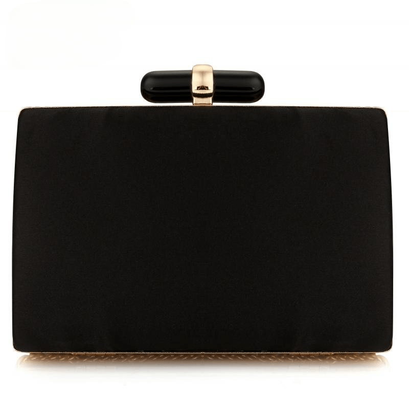 Black Satin Clutch Bag Bohemia Style Rhinestone Cocktail Party Prom Female Clutch Chic Chain Classic Boxy Shape Designer Clutch Mssza