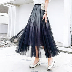 Bling Pleated Long Maxi Skirt Mssza