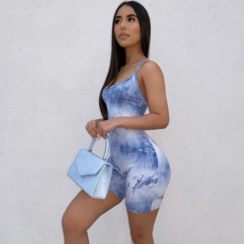 Bodycon Lace Up Backless Romper Mssza