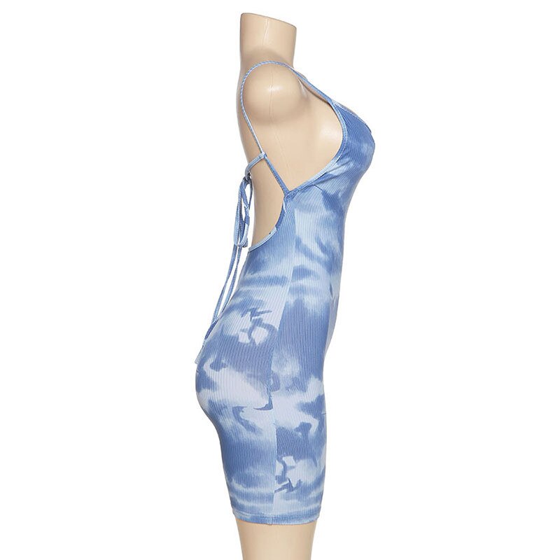 Bodycon Lace Up Backless Romper Mssza