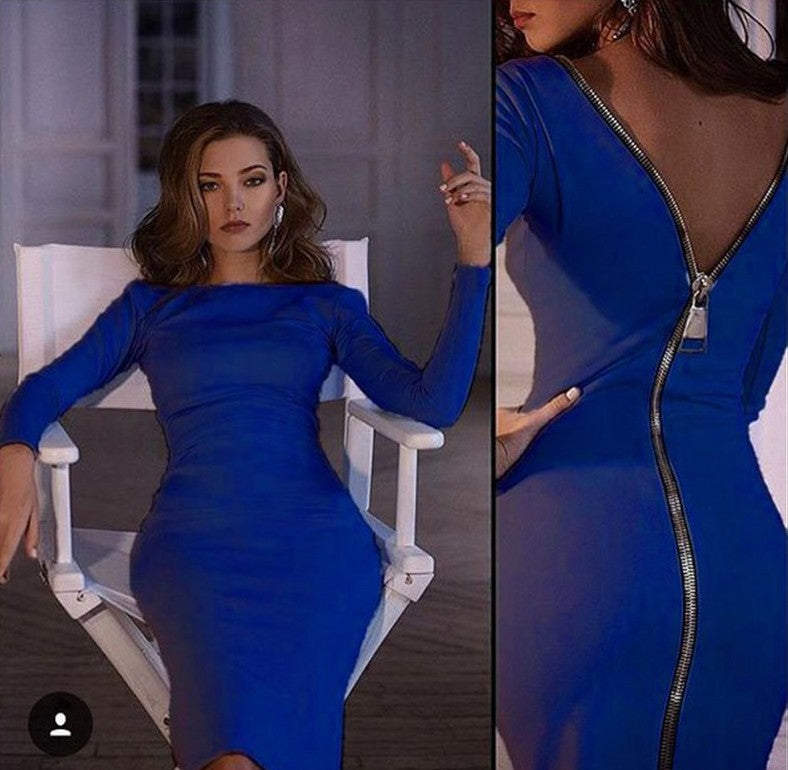 Bodycon dress clothing slim  club long sleeve black dress party vestidos Mssaz Desses