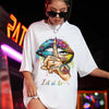 Bohemian Geometric Letter Print Pattern Short Sleeved T-shirt Mssza