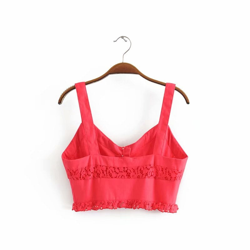 Bohemian sleeveless tank vest crop tops Mssza