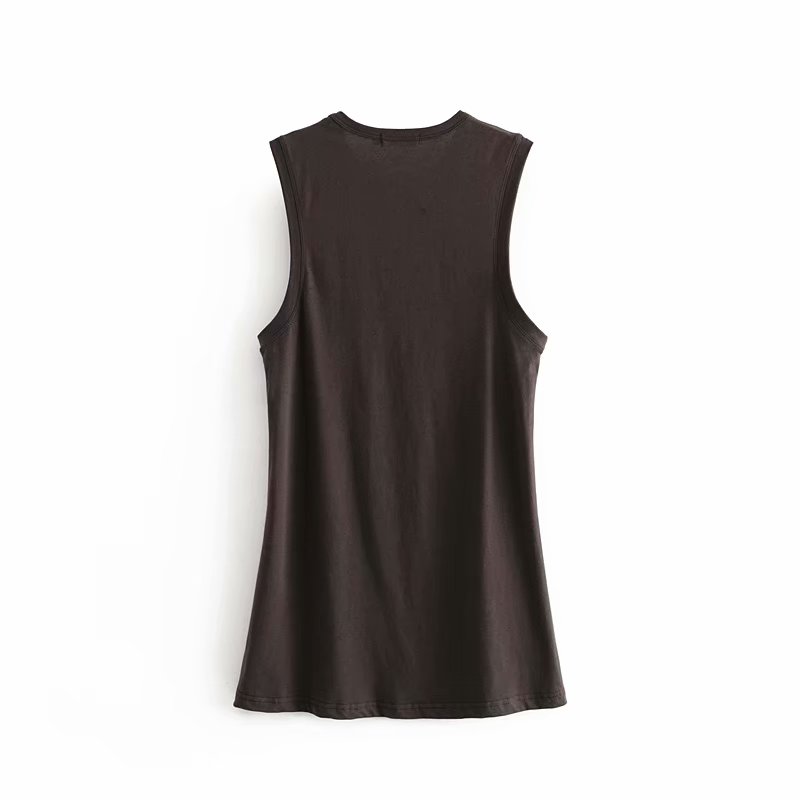 Boho chic sleeveless cartoon print tank tops Mssza