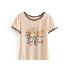 Boho chic star and moon printed tops t-shirt Mssza