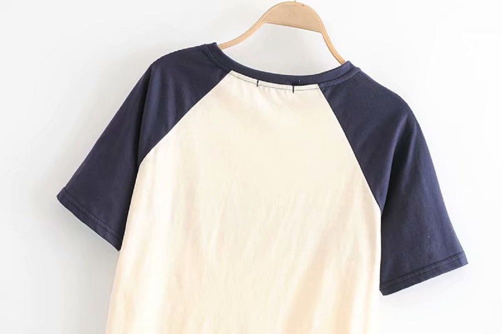 Boho vintage chic patchwork short sleeve t-shirt Mssza