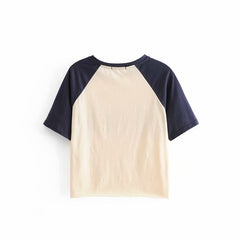 Boho vintage chic patchwork short sleeve t-shirt Mssza