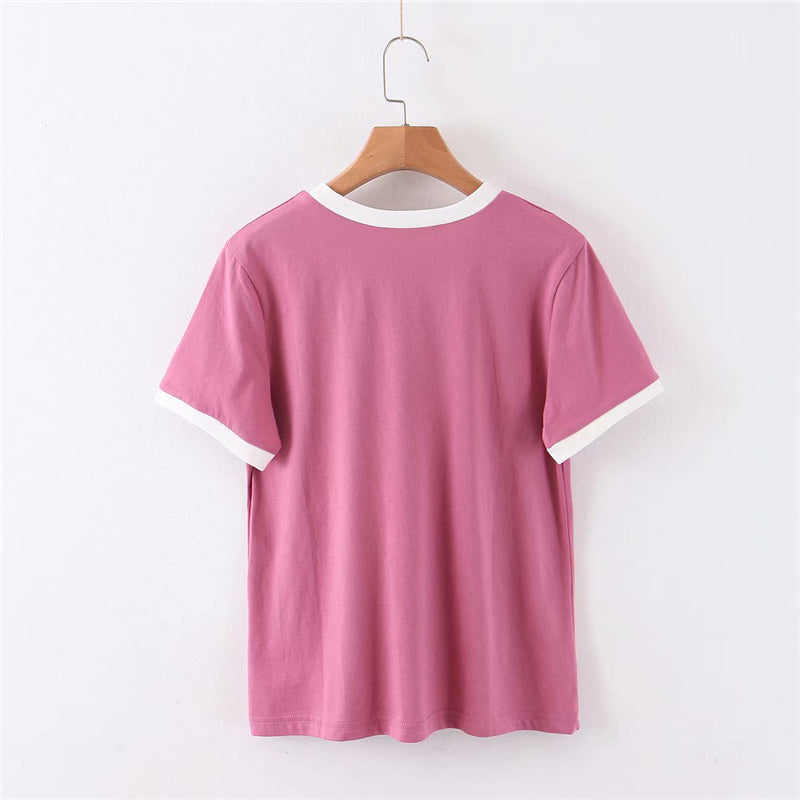 Boho vintage chic floral embroidery short sleeve boho t-shirt Mssza