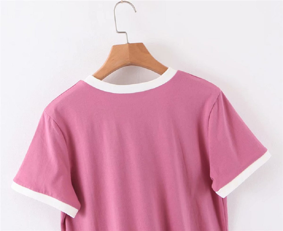 Boho vintage chic floral embroidery short sleeve boho t-shirt Mssza