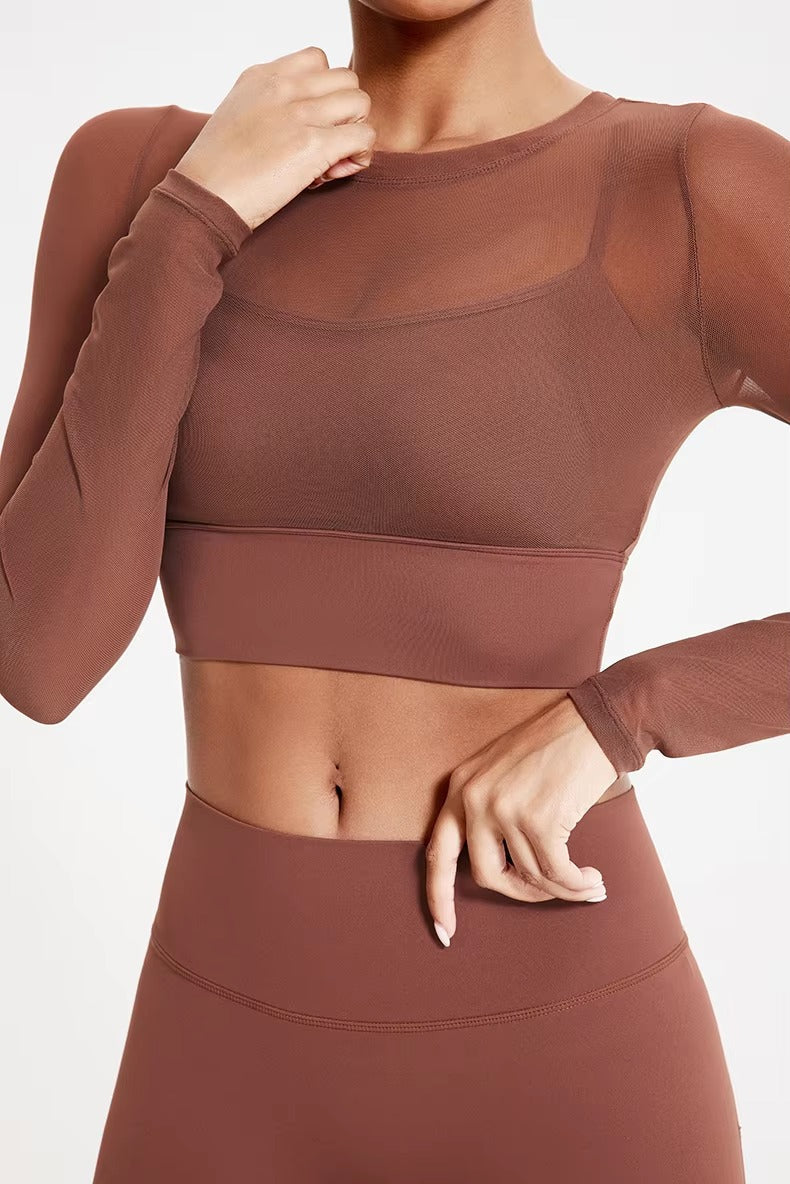 Breathable Quick Dry Running Leggings And Top Two Pieces Fitness Yoga Set Mssza