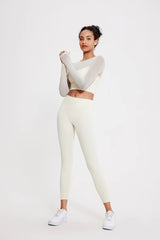 Breathable Quick Dry Running Leggings And Top Two Pieces Fitness Yoga Set Mssza