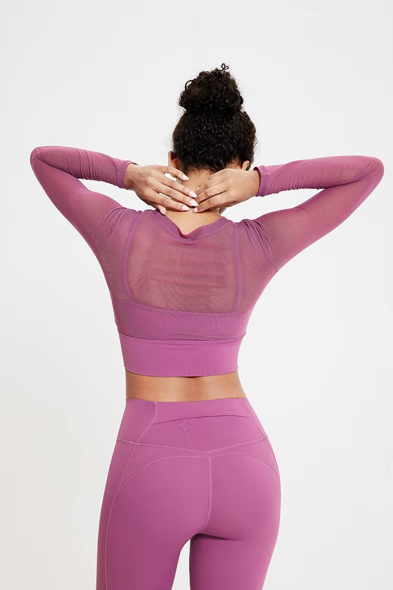Breathable Quick Dry Running Leggings And Top Two Pieces Fitness Yoga Set Mssza